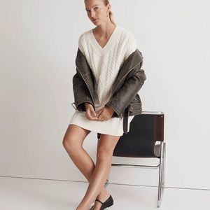 NWT Madewell Cable-Knit Oversized Mini Sweater Dress